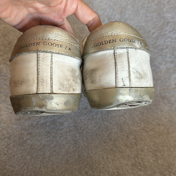 Men's Golden Goose super star white and silver sneakers, size 45 - Picture 5 of 12